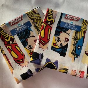 Set of 2!  DC Comics Justice League Fat Quarter Fabric!